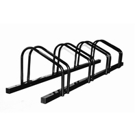 1 - 4 Bike Floor Parking Rack Storage Stand Bicycle Black