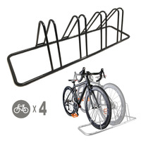 1 - 4 Bike Floor Parking Rack Storage Stand Bicycle Triangle Black