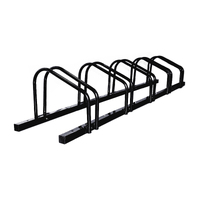 1 - 5 Bike Floor Parking Rack Storage Stand Bicycle Black