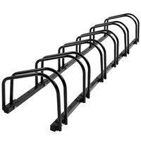 1 - 6 Bike Floor Parking Rack Storage Stand Bicycle Black