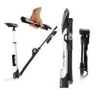 Mini Air Hand- Floor Pump With Gauge Schrader Presta MTB Road